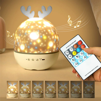 Musikalsk nattlampe-projektor for babyer