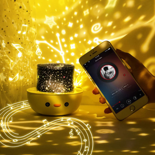 Musikalsk kyllinglampe med roterende projektor