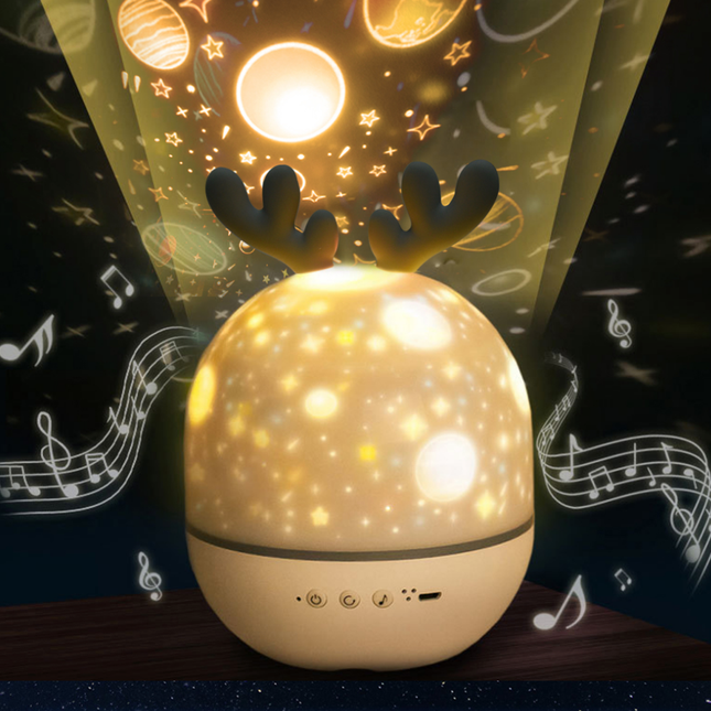 Nattlampe med projektor hjort og Bluetooth