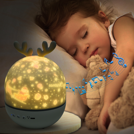 Nattlampe med projektor hjort og Bluetooth