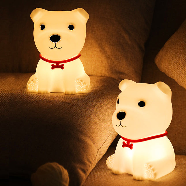 Silikon nattlampe valp med fjernkontroll