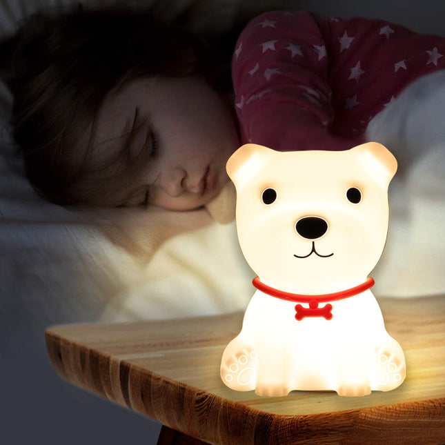 Silikon nattlampe valp med fjernkontroll