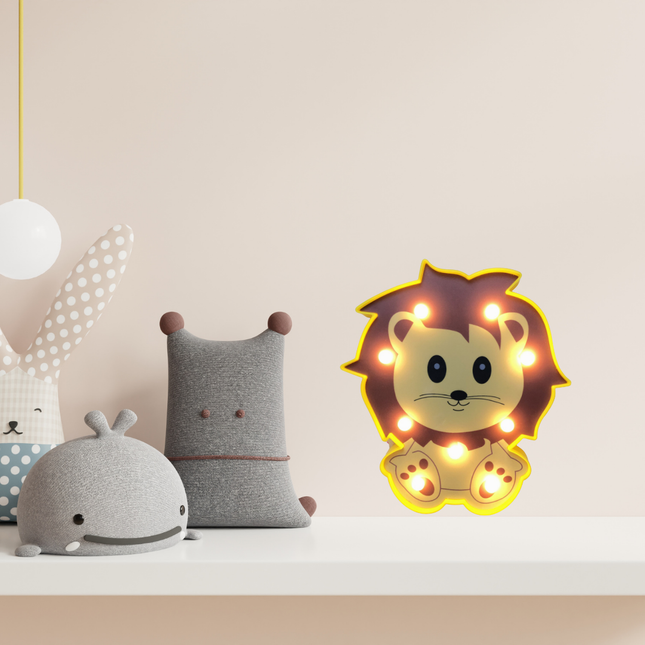 Løve vegglampe til barnerom med LED