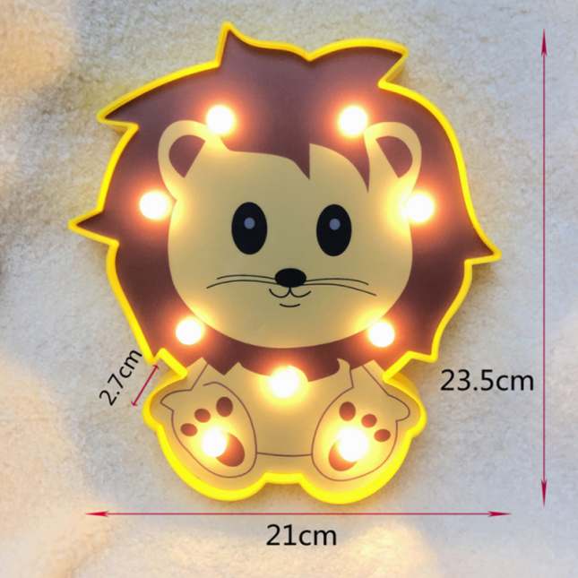 Løve vegglampe til barnerom med LED