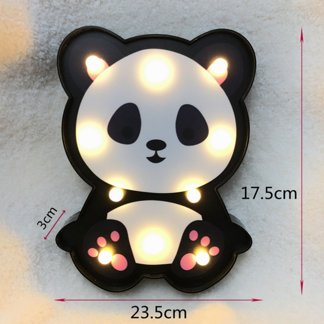 Panda vegglampe til barnerom med LED