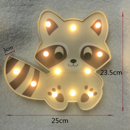 Vaskebjørn vegglampe til barnerom med LED
