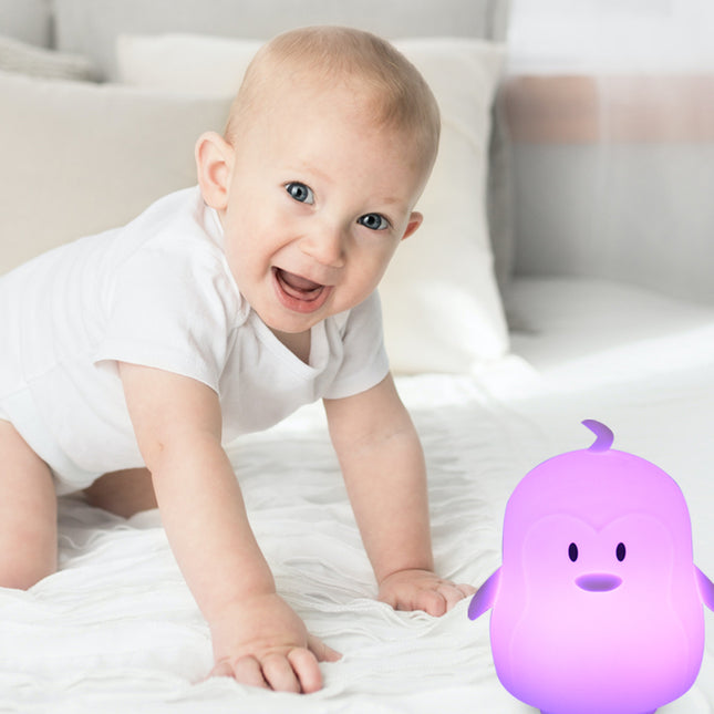 Oppladbart pingvin nattlys med fjernkontroll