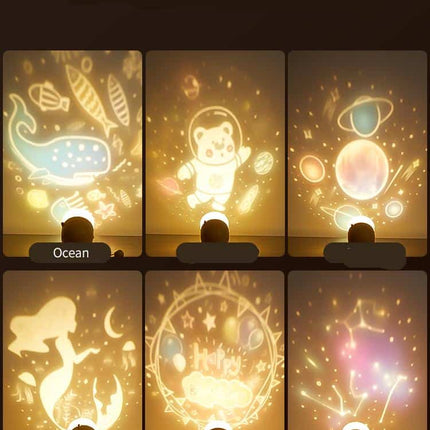 Nattlampe med stjernehimmelprojektor for barn