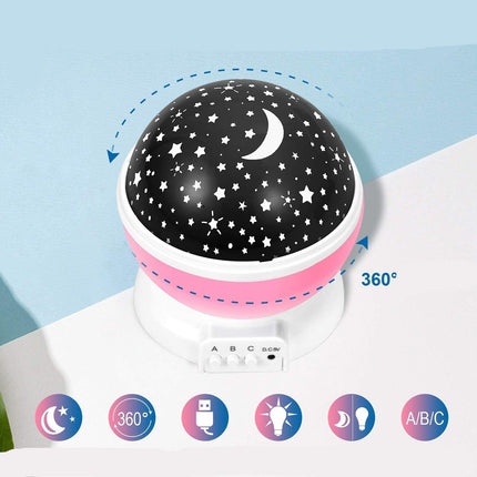 Roterende stjernehimmel projektor nattlys