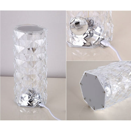 Dekorativ nattlampe i krystall med projeksjon
