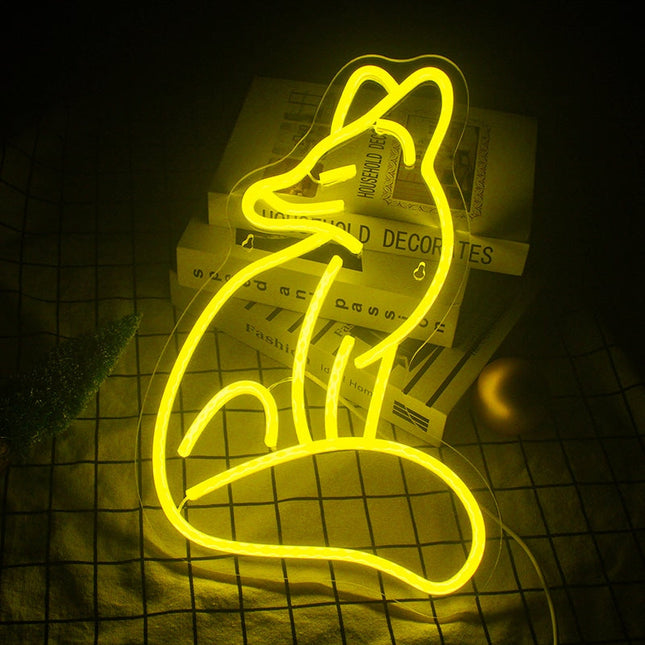 Rev neonlampe for dekorativ veggbelysning