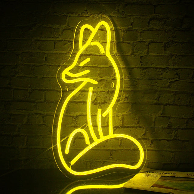 Rev neonlampe for dekorativ veggbelysning