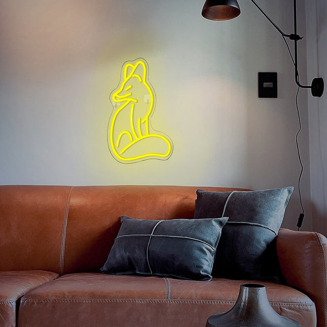 Rev neonlampe for dekorativ veggbelysning