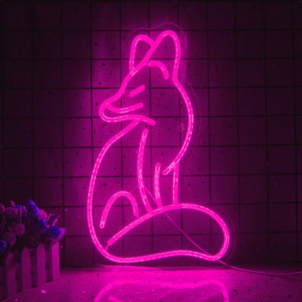 Rev neonlampe for dekorativ veggbelysning