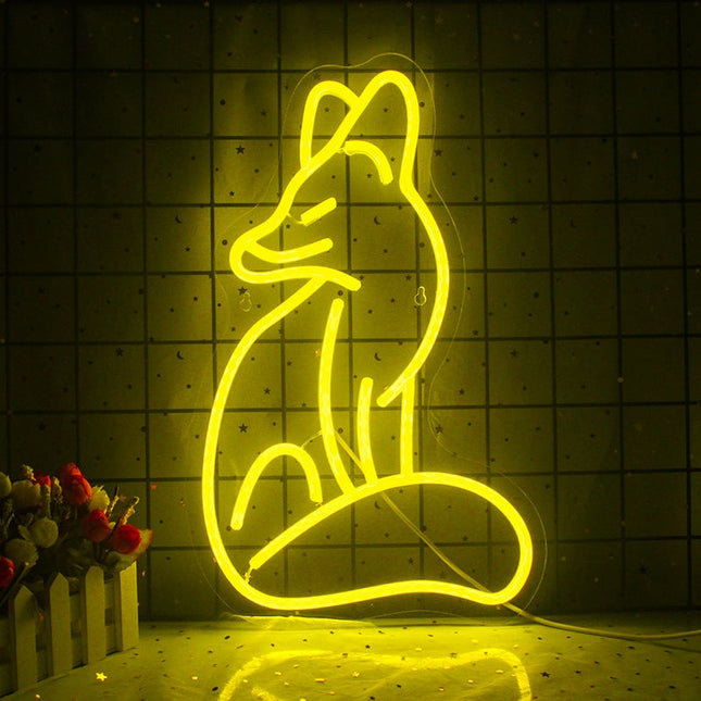 Rev neonlampe for dekorativ veggbelysning