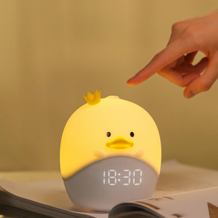 Søt andunge vekkerklokke med nattlys