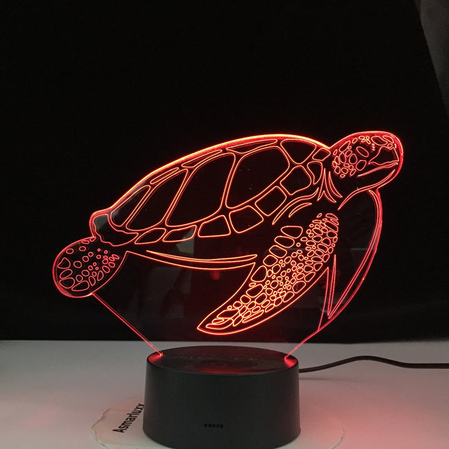 3D illusjon nattlys formet som skilpadde