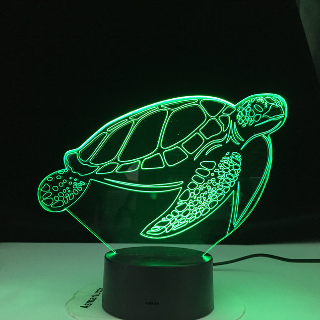 3D illusjon nattlys formet som skilpadde