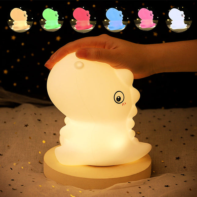 LED dinosaur nattlampe i silikon