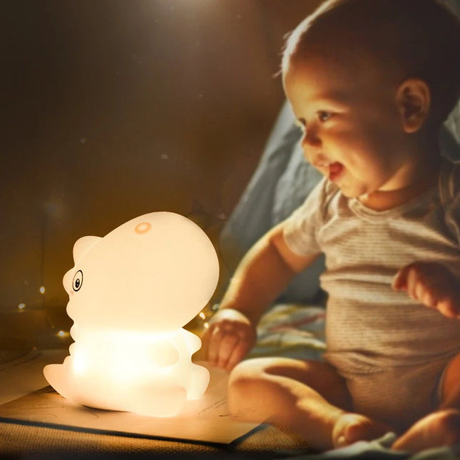 LED dinosaur nattlampe i silikon